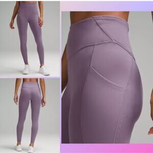 NWT Lululemon Fast and Free High Rise Fleece Tight 28" with Pockets PPAS Sz 0